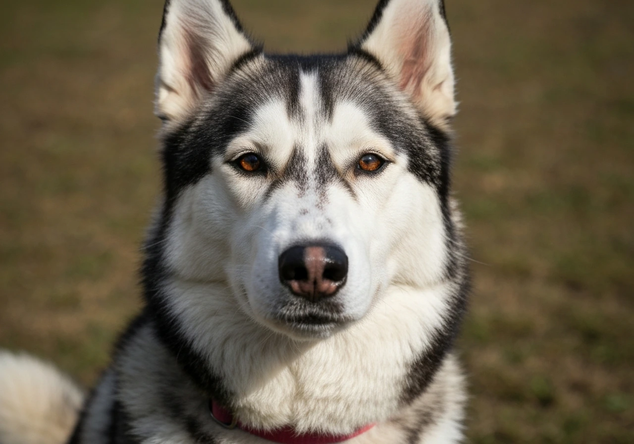 Siberian Husky resting comfortably