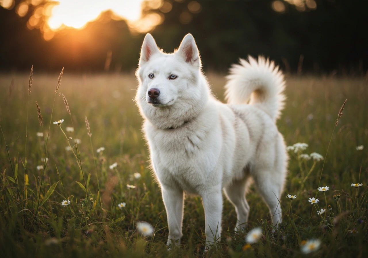 Siberian Husky resting comfortably